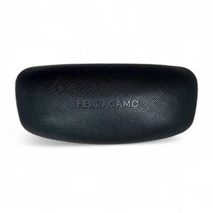 Salvatore Ferragamo Large Black Clamshell Sunglasses Case